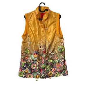 Oilily Ombre Floral Lightweight Full Zip Vest Windbreaker Womens Size Medium